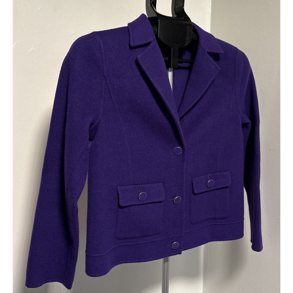 Talbots Petites Purple Blazer /Jacket Women's  Size 2p - Picture 3 of 9